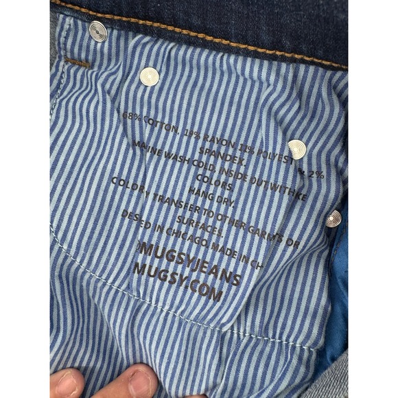 Mugsy HAMMS Jeans 35x34 Stretch Mens Dark Wash Denim - Picture 4 of 12